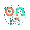 campaign-setup-multi-color-concept-icon-financial-management-budget-control-round-shape-line-illustration-abstract-idea-graphic-design-easy-to-use-in-presentation-infographic-vector